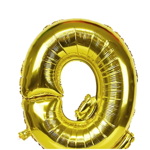 Globo Letra Q Oro 16 Pulgadas-1