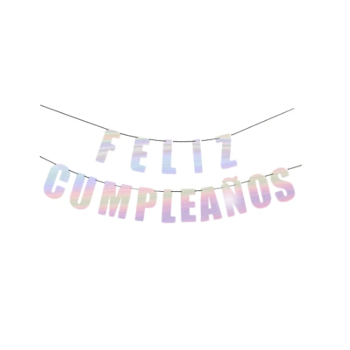 Guirnalda Feliz Cumpleaños Pateado Tornasolado 5m-0