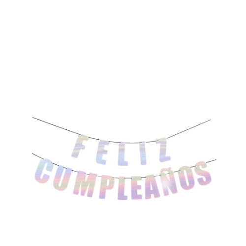 Guirnalda Feliz Cumpleaños Pateado Tornasolado 5m-1