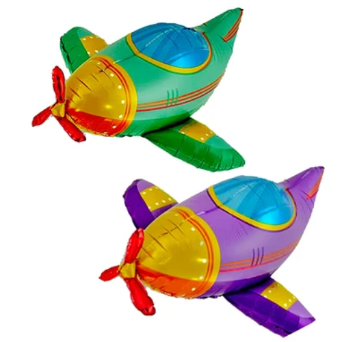 Globo Metalico Avion Color Aleatorio 62x72Cm-1