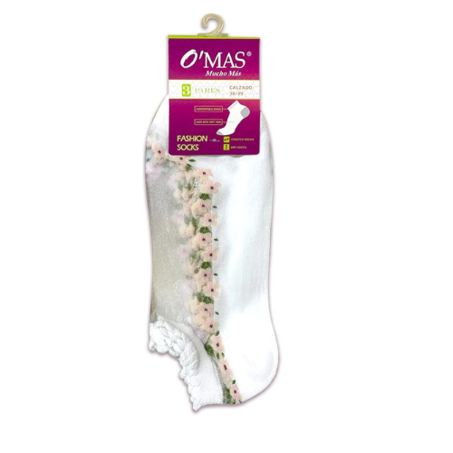 Calcetines De Mujer Tobillo Con Diseño Flores 12 Unid-0