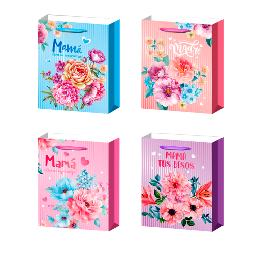 Bolsa De Regalo Flores Dia De Las Madres 31X12X40Cm 12 Unid -1