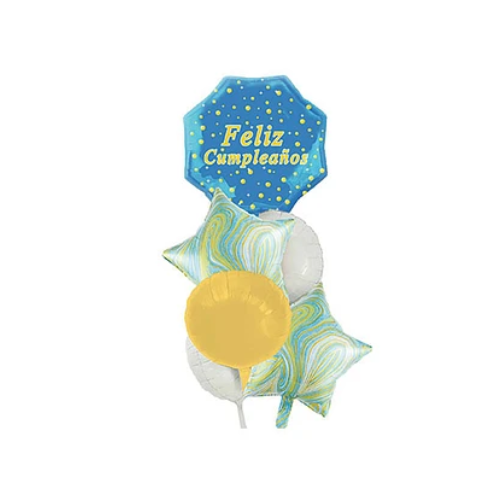 Set De Globos Metalicos Cumpleaños Azul 6pcs-0
