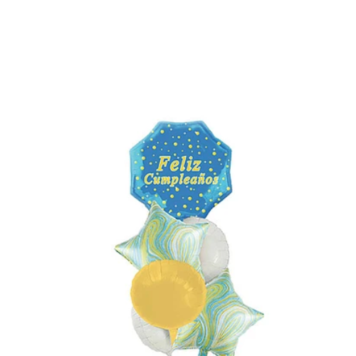 Set De Globos Metalicos Cumpleaños Azul 6pcs-1