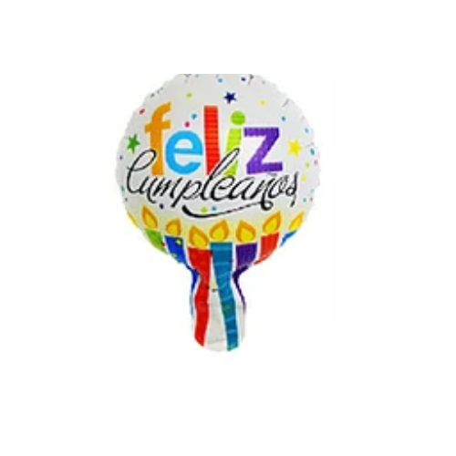 Globo Metalico feliz cumpleaños 4pcs 15cm-0