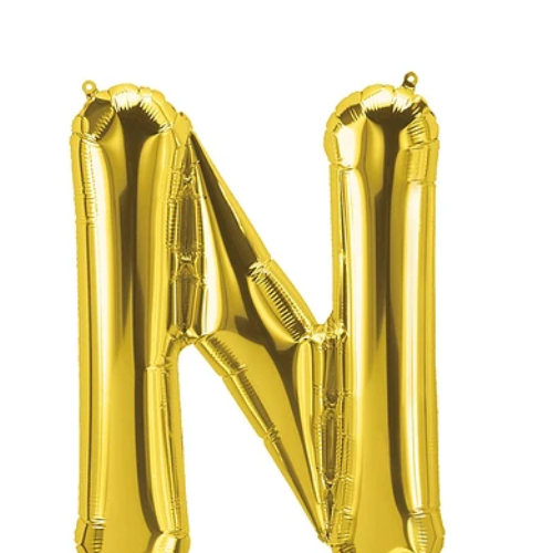 Globo Letra N Oro 30 Pulgadas-1