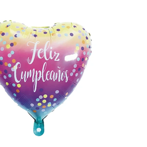 Globo Metalizado Corazón Feliz Cumpleaños 45 Cm-1