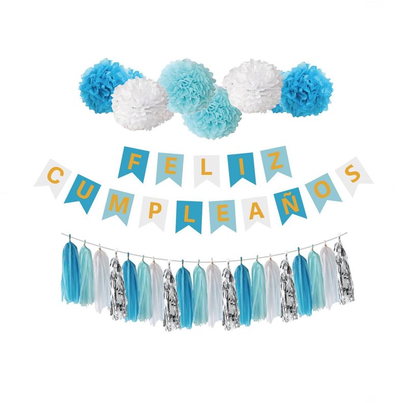 SET GUIR TASSEL POMPOM F.C AZUL X1UNI-0