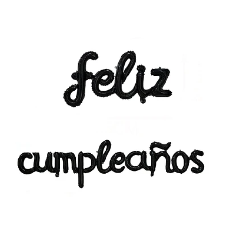 Set De Globos Metálicos Feliz Cumpleaños Color Negro 16 Pulgadas-0