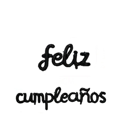 Set De Globos Metálicos Feliz Cumpleaños Color Negro 16 Pulgadas-1