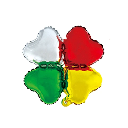 Globo Metálico Trébol De Cuatro Hojas Multicolor 45Cm-0