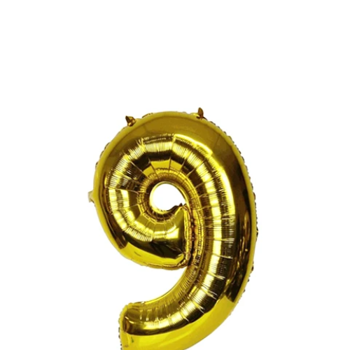 Globo Numero 9 Color Oro De 30 Pulgadas-1