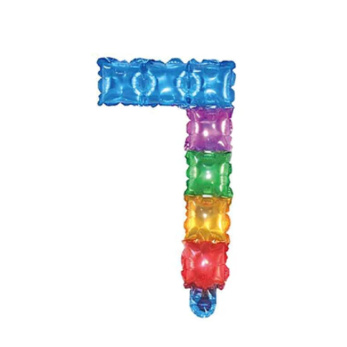 Globo Metálico Número 7 Cuadros De Colores 16-0