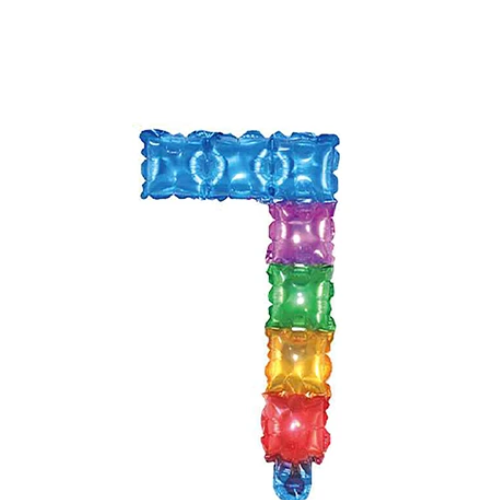 Globo Metálico Número 7 Cuadros De Colores 16-1