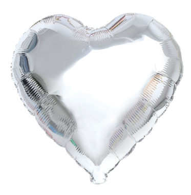 GLOBO PLATEADO CORAZÓN-1