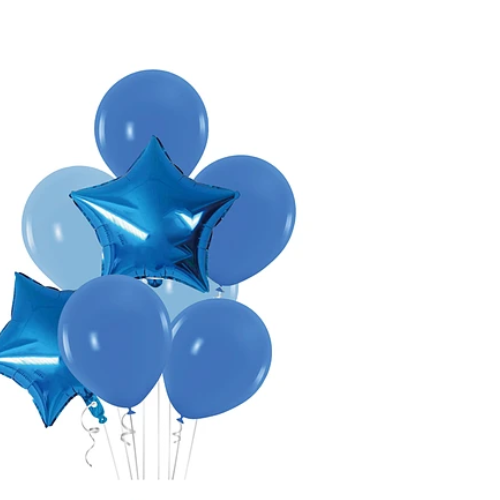 Set De Globos Metálicos Con Estrella Azul 8Pcs-1