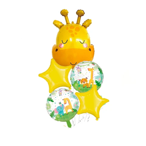 Set De Globos Metalizado Jirafa 5Pcs-0