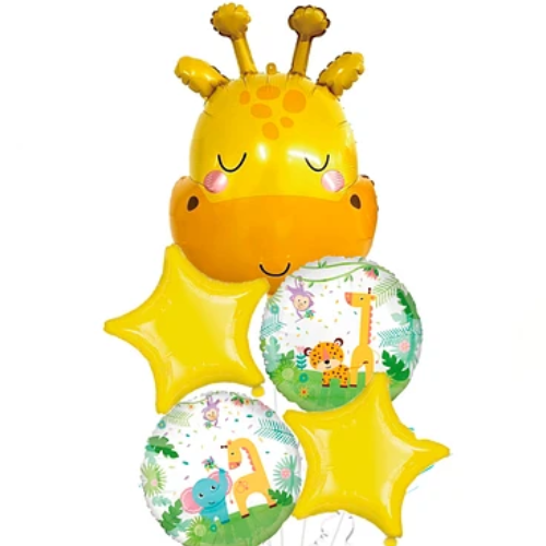 Set De Globos Metalizado Jirafa 5Pcs-1