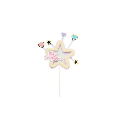 Topper Estrella De Feliz Cumpleaños 18x27cm-0