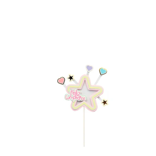 Topper Estrella De Feliz Cumpleaños 18x27cm-1