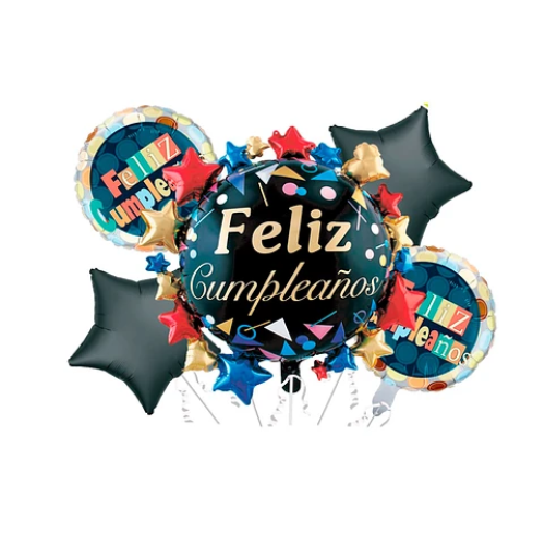 Set De Globos Metálicos Feliz Cumpleaños 5Pcs-0