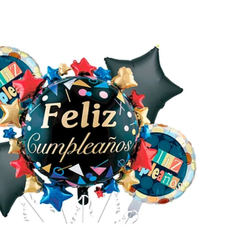 Set De Globos Metálicos Feliz Cumpleaños 5Pcs-1