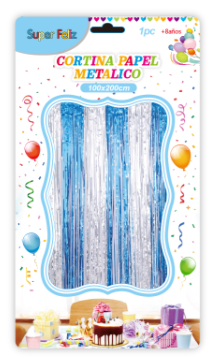 CORTINA METÁLICA AZUL C/N PLATEADO 2MX1M-0