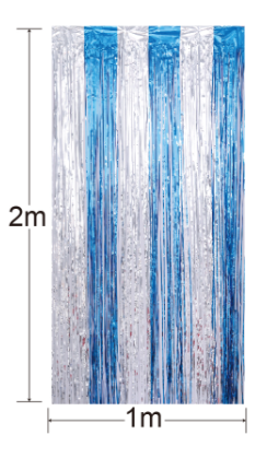 CORTINA METÁLICA AZUL C/N PLATEADO 2MX1M-1