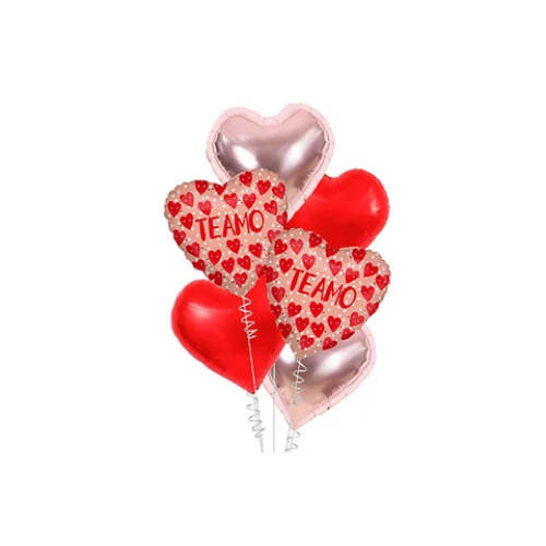 Set De Globos Metalicos Te Amo Corazón 6Pcs-0