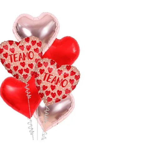 Set De Globos Metalicos Te Amo Corazón 6Pcs-1