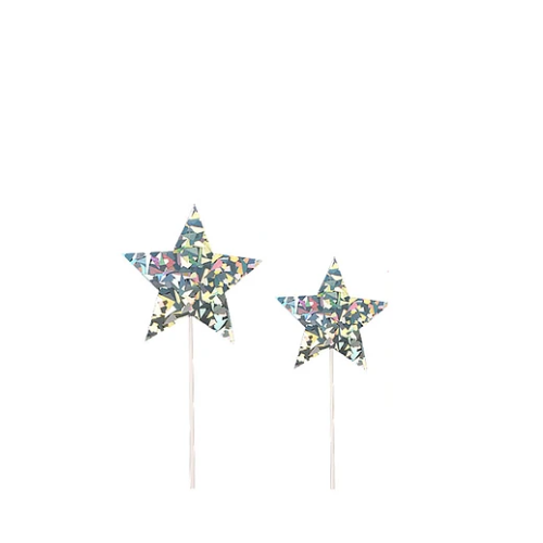 Toppers De Estrella 7pcs Color Plata-1