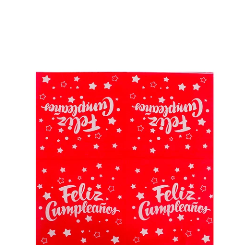 Servilletas De Papel Rojo Feliz Cumpleaños 16pcs 33x33cm-1