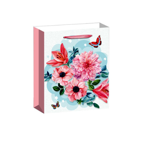 Bolsa Regalo Fondo Blanco Rosas Surtidas 31X12X40Cm 12 Unid -0
