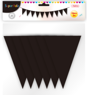 BANDERIN UNICOLOR NEGRO-0