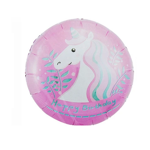 Globo Metalico Redondo Unicornio 45Cm-0