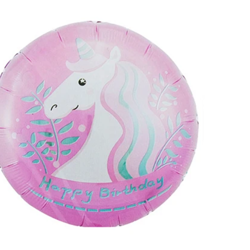 Globo Metalico Redondo Unicornio 45Cm-1