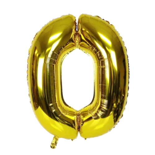 Globo Número 0 Oro 16 Pulgadas-0