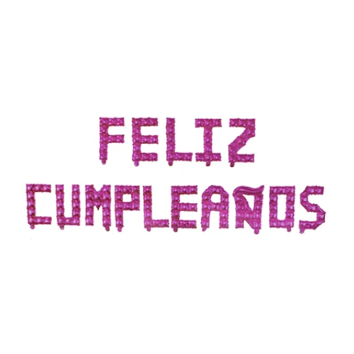 Set De Globos Metálicos Feliz Cumpleaños Fucsia 16Pulgadas-0