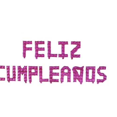 Set De Globos Metálicos Feliz Cumpleaños Fucsia 16Pulgadas-1