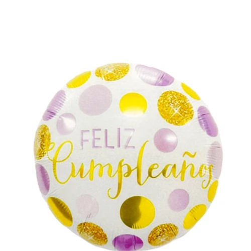 Globo Metalico Feliz Cumpleanos Rosa Oro 45Cm-1