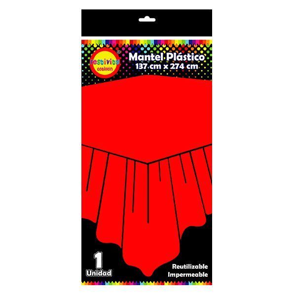 MANTEL REUTILIZABLE 137X274 CM ROJO X1 UNI-0