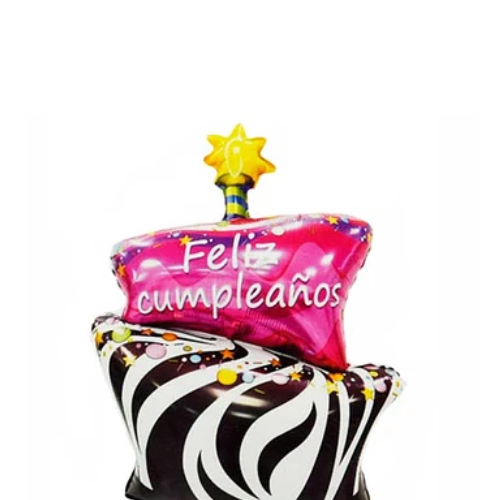 Globo Metalico Pastel Feliz Cumpleaños 95.5x58.5Cm 1Pcs-1
