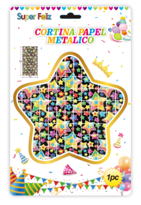 CORTINA ESTAMPADO ESTRELLAS GRANDES