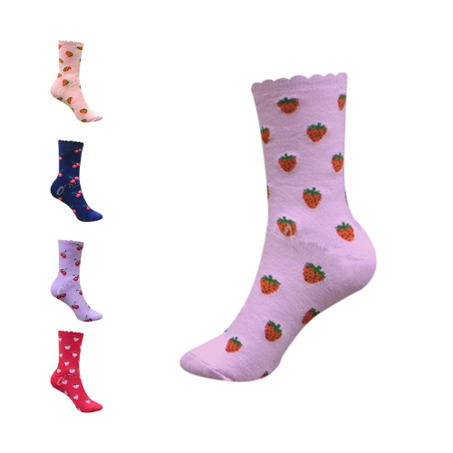 Calcetines De Mujer De Toalla Diseño Frutas 12 Unidades-1