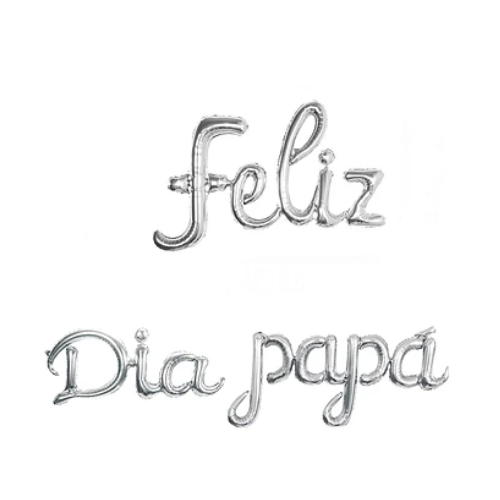 Set De Globos Metálicos Feliz Día Papá Color Plateado-0