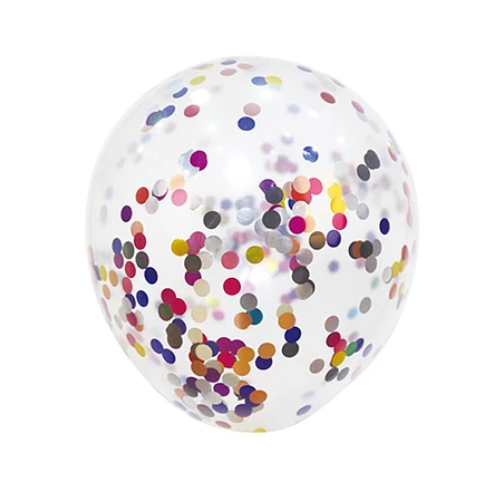 Globo de Látex Transparente Con Confeti Multicolor 60cm 1pc-0