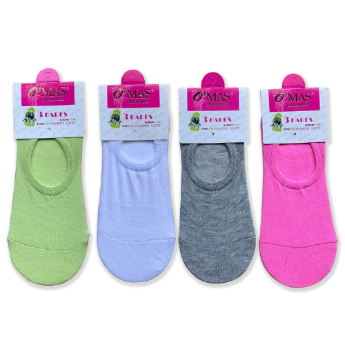 Calcetines De Mujer Invisible Liso Pack 3 12 Unid-1