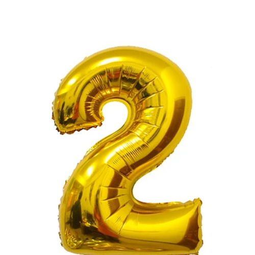 Globo Numero 2 Color Oro De 30 Pulgadas-1