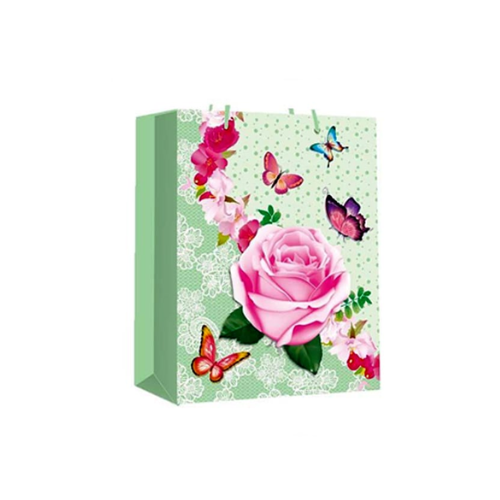 Bolsa De Regalo Rosas Mariposas 26X10X32Cm 12 Unid-0