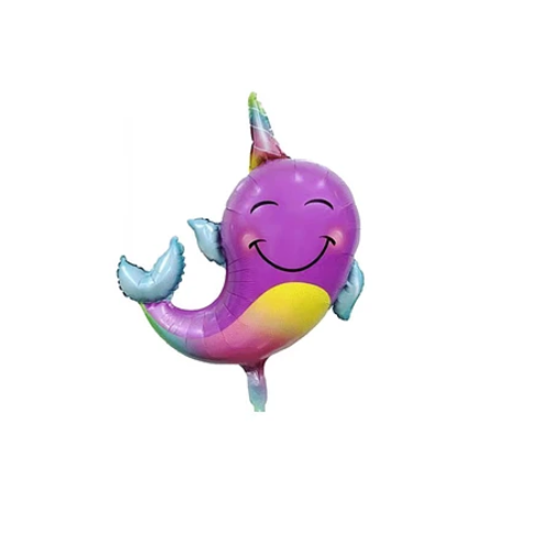 Globo Metalizado Unicornio Marino Color Morado-0